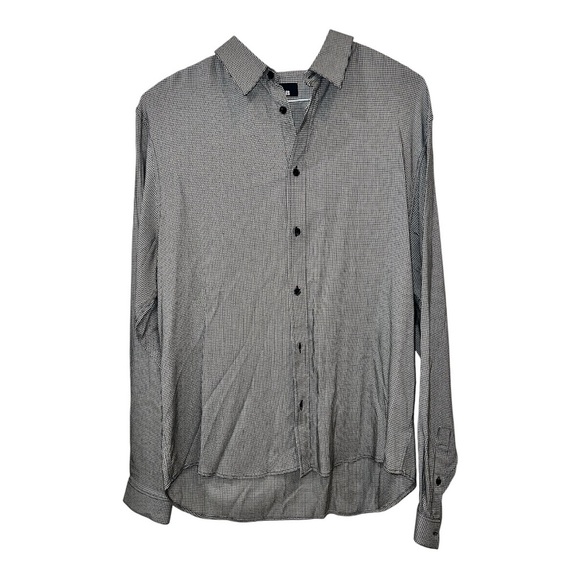 The Kooples Loose Fit Micro Houndstooth Shirt  Large NWT Collared Button front - Picture 3 of 11